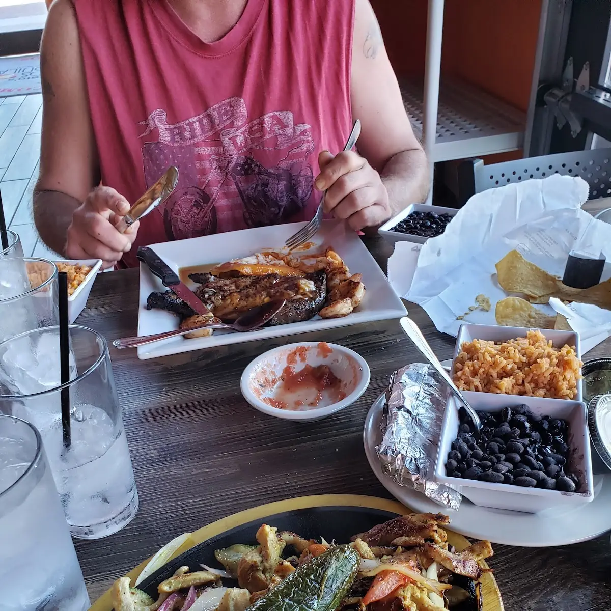 Pollo Fajitas & Rib Eye Steak