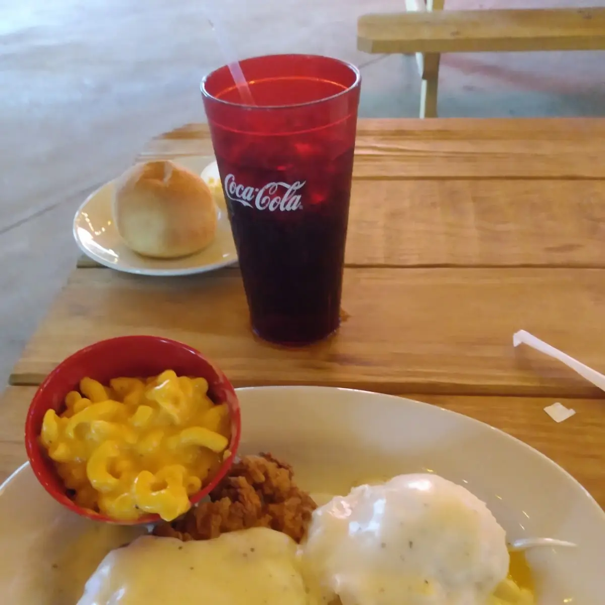 Chicken Fried Steak Mashed Potatoes and Mac and Cheese