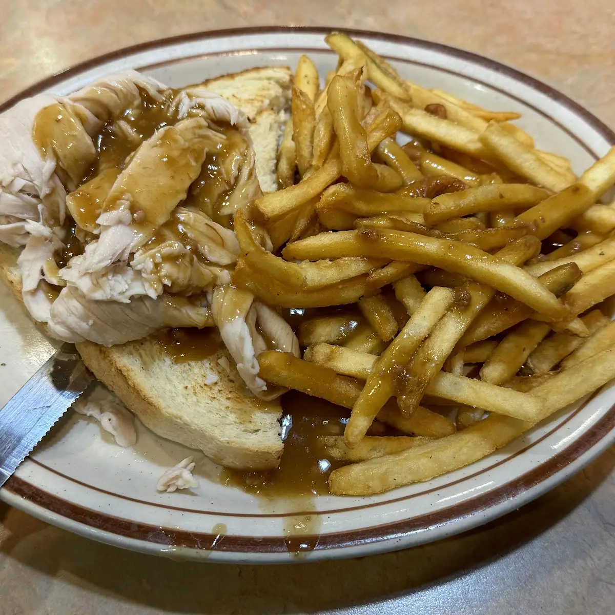 Open Faced Turkey with Fries