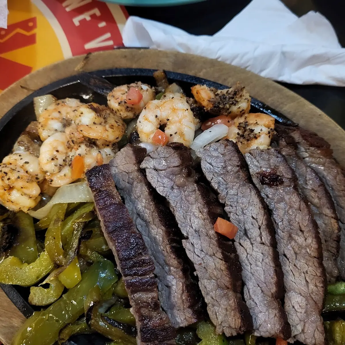 Steak and Shrimp Fajitas
