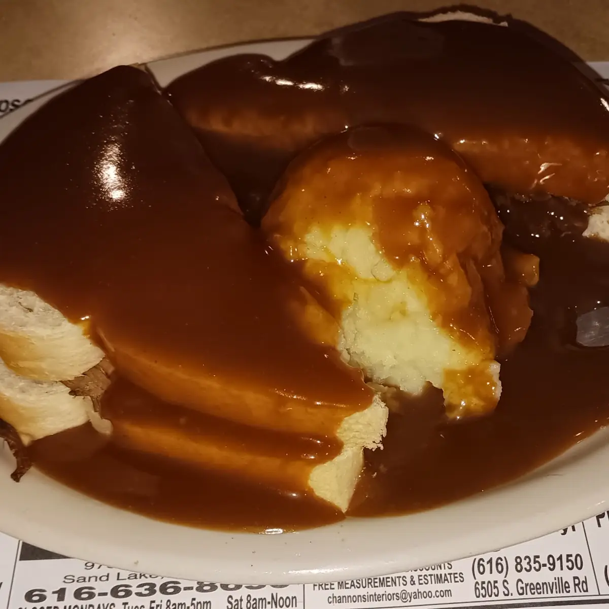 Hot Beef N Gravey with Mashed Potatoes