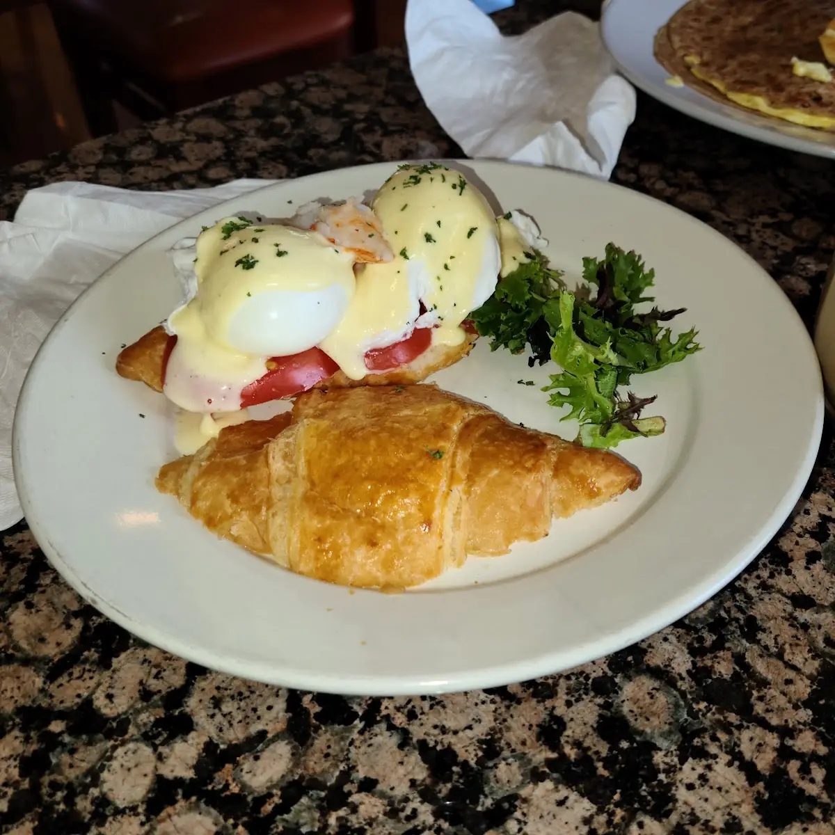 Ham and Cheese Croissant Benedict