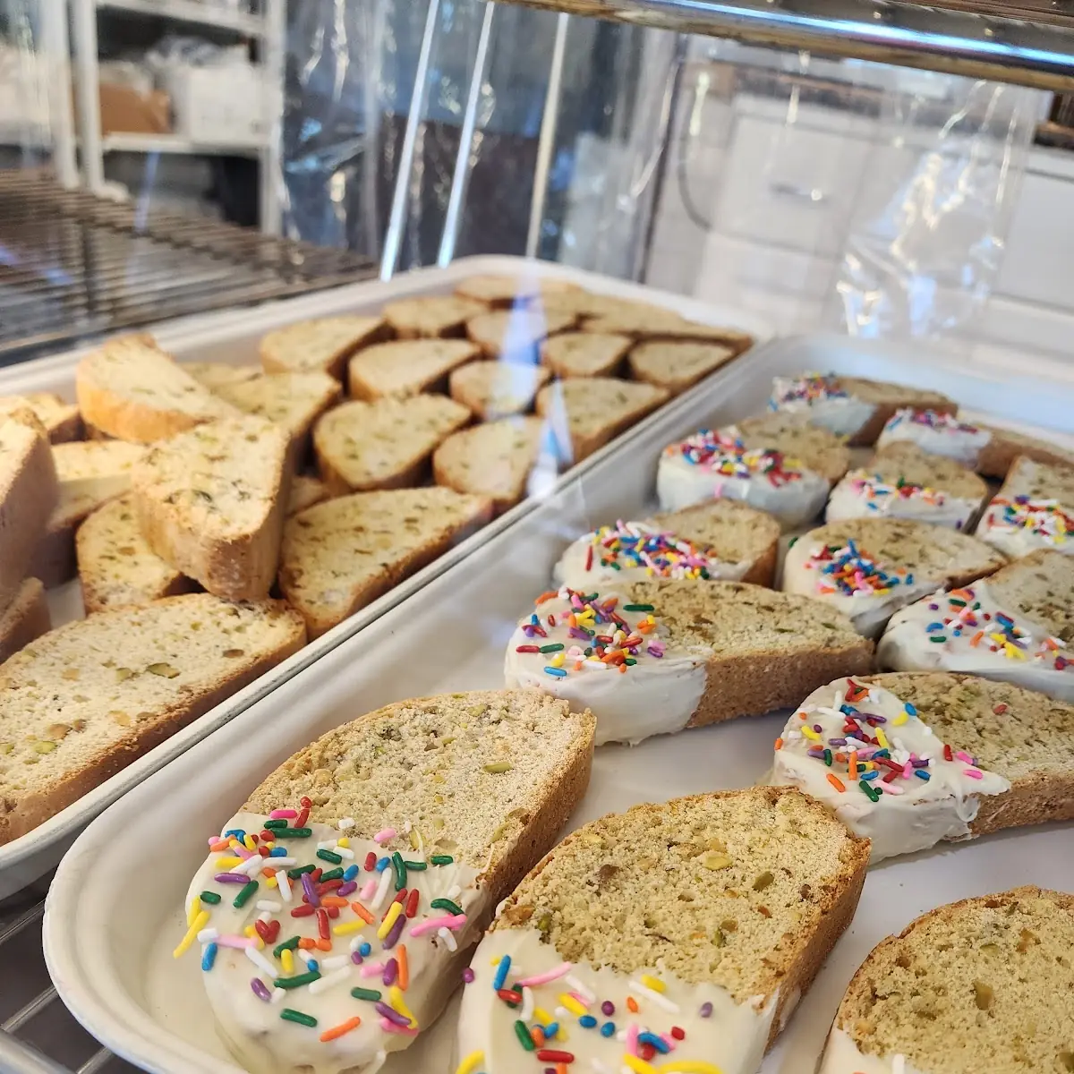 Pistachio Biscotti with White Chocolate