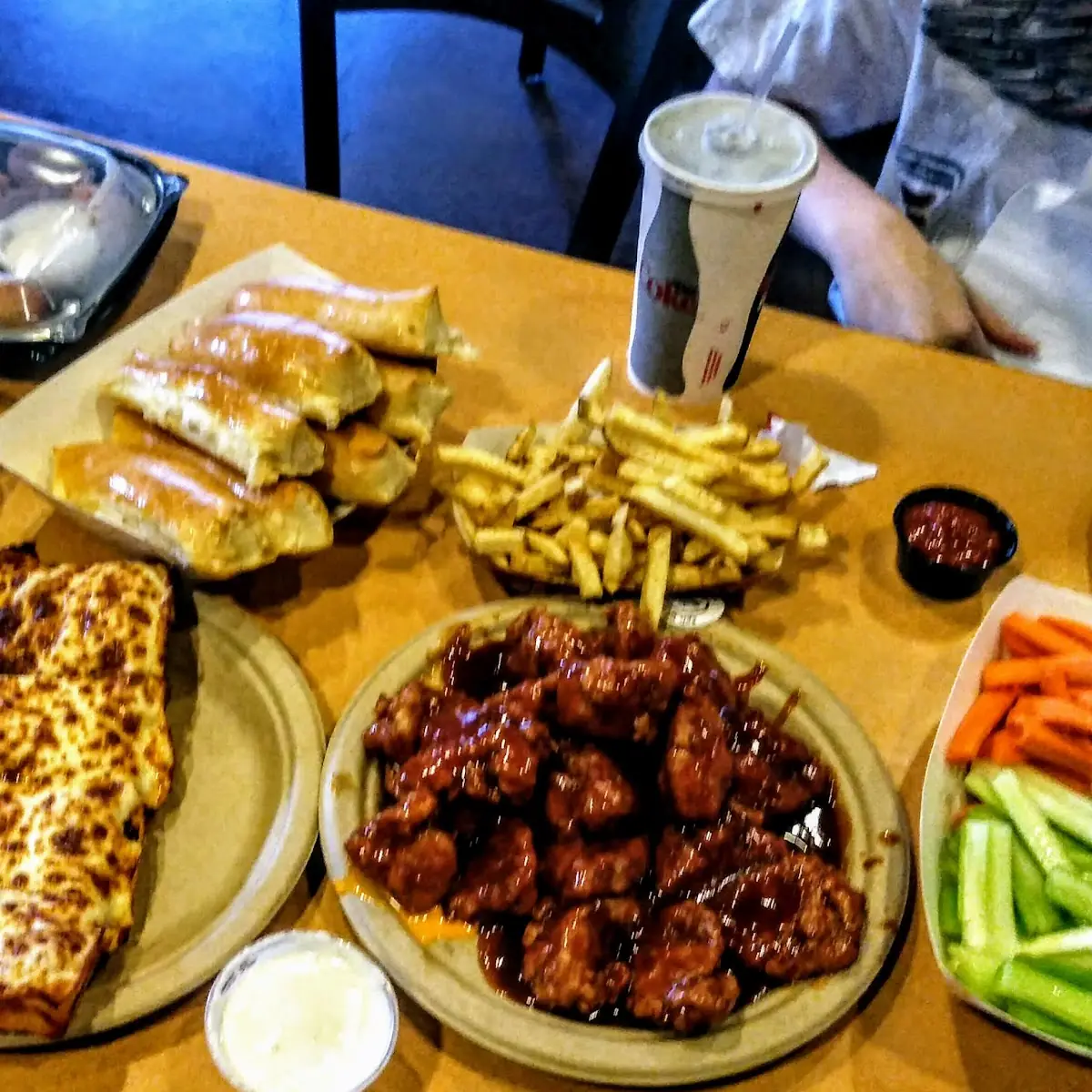 BBQ Wings Cheesey Bread Bread Sticks & Fries