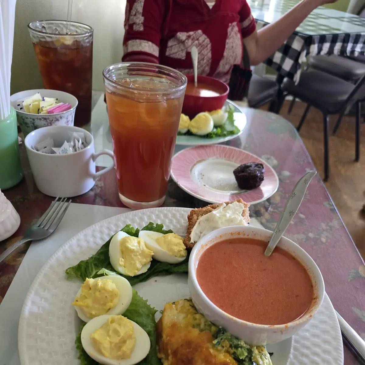 Spinach Quiche Deviled Eggs Tomato Basil Soup