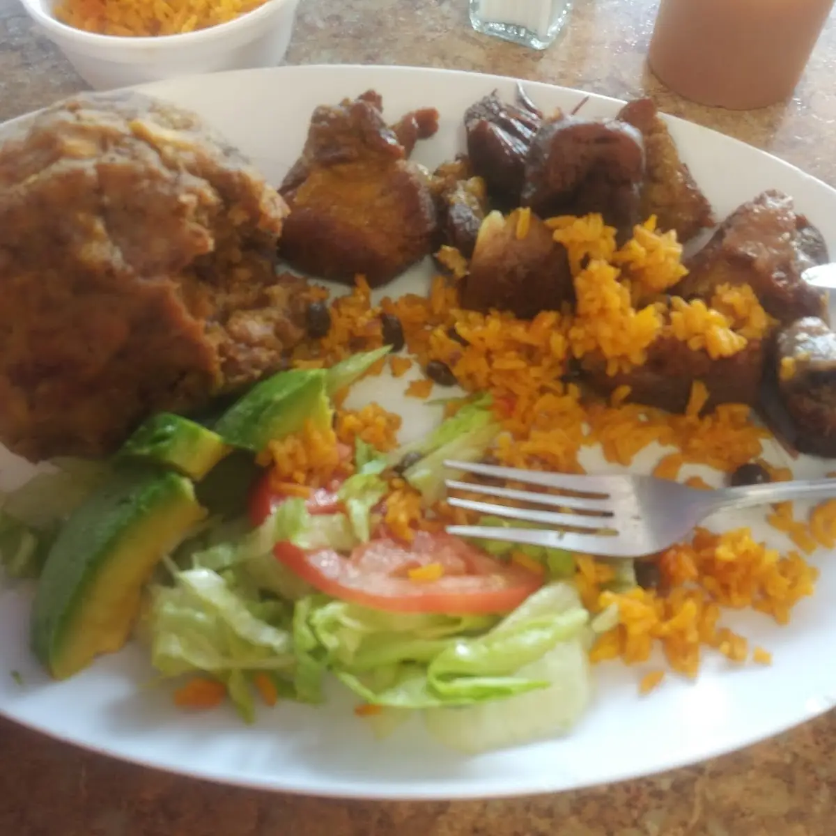 Mofongo Con Chicharron de Cerdo Con Salsa Picante