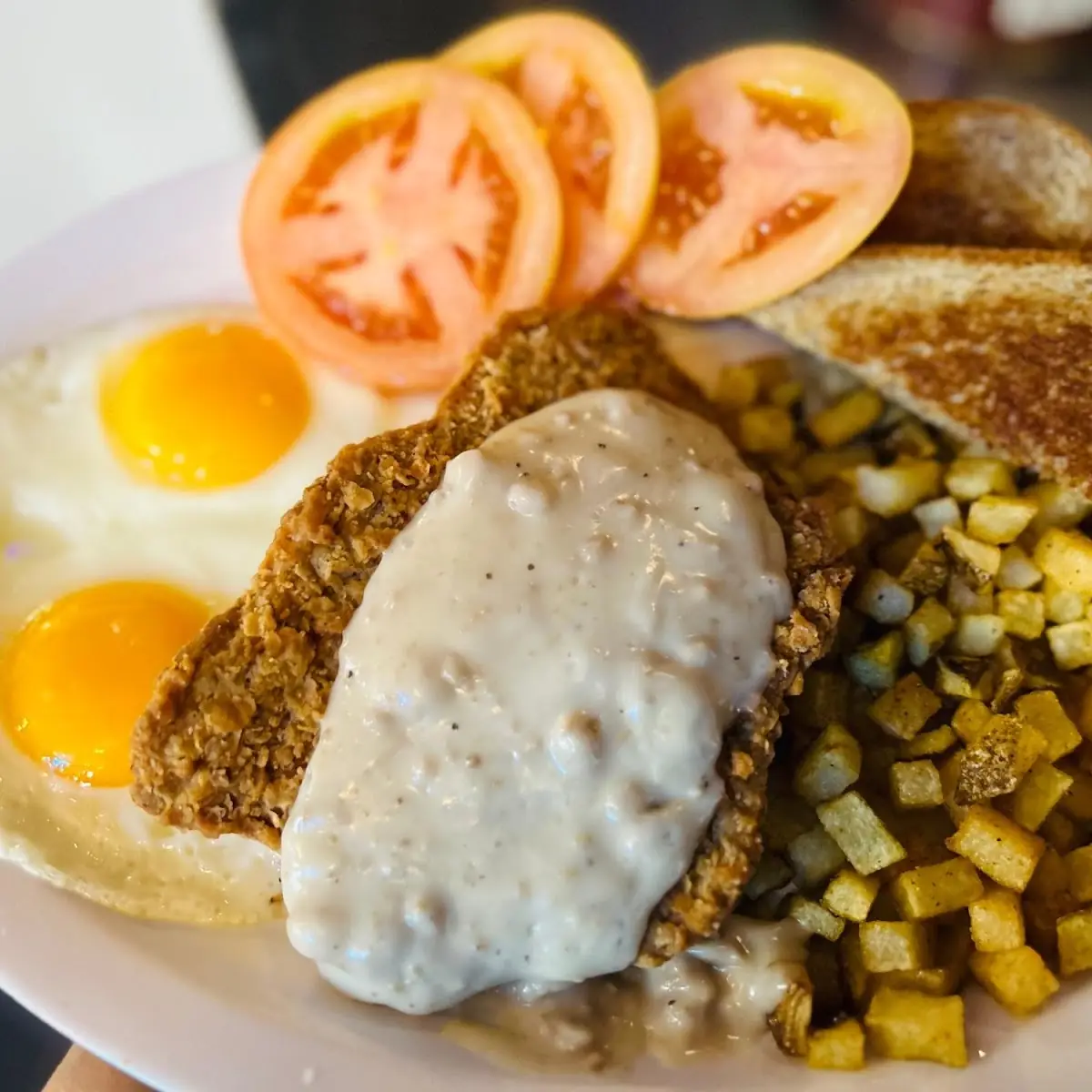 Two Fresh Eggs with Chicken Fried Steak