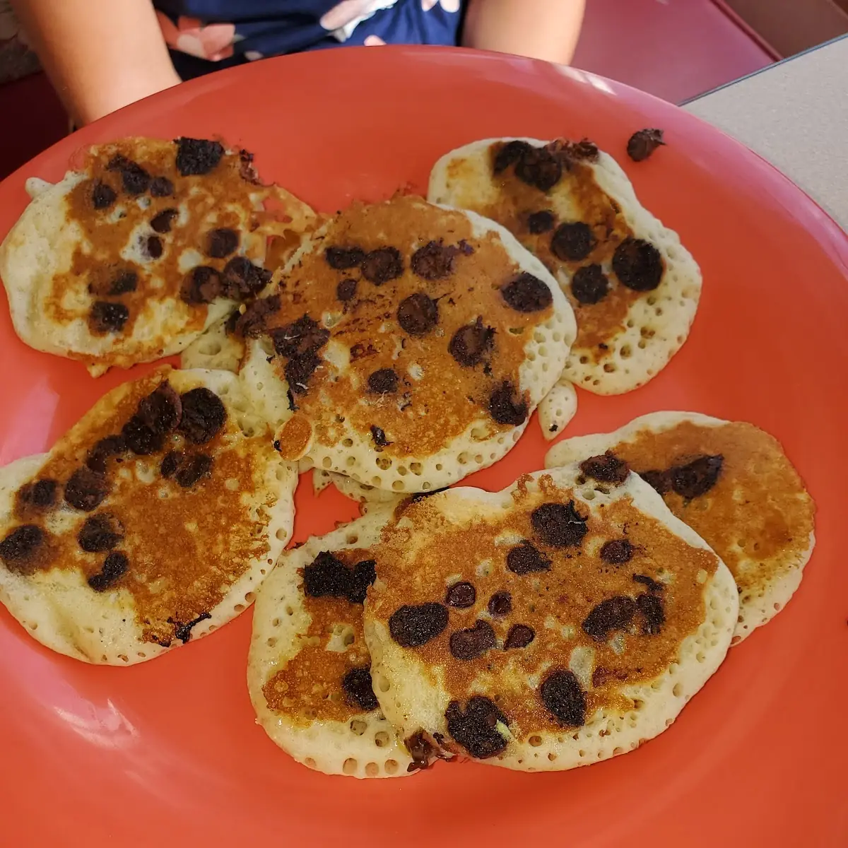 Silver Dollar Chocolate Chip Pancakes