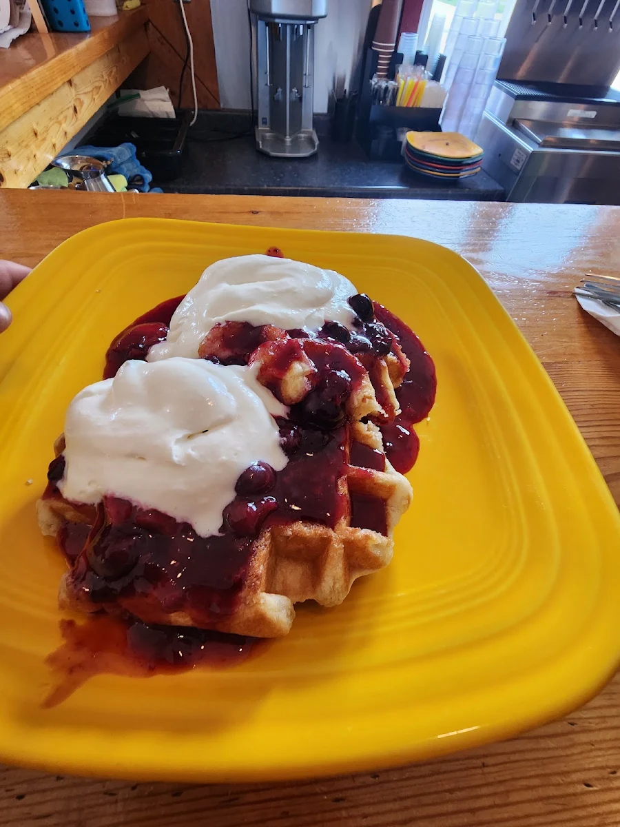 Blueberry Cream Cheese Waffles