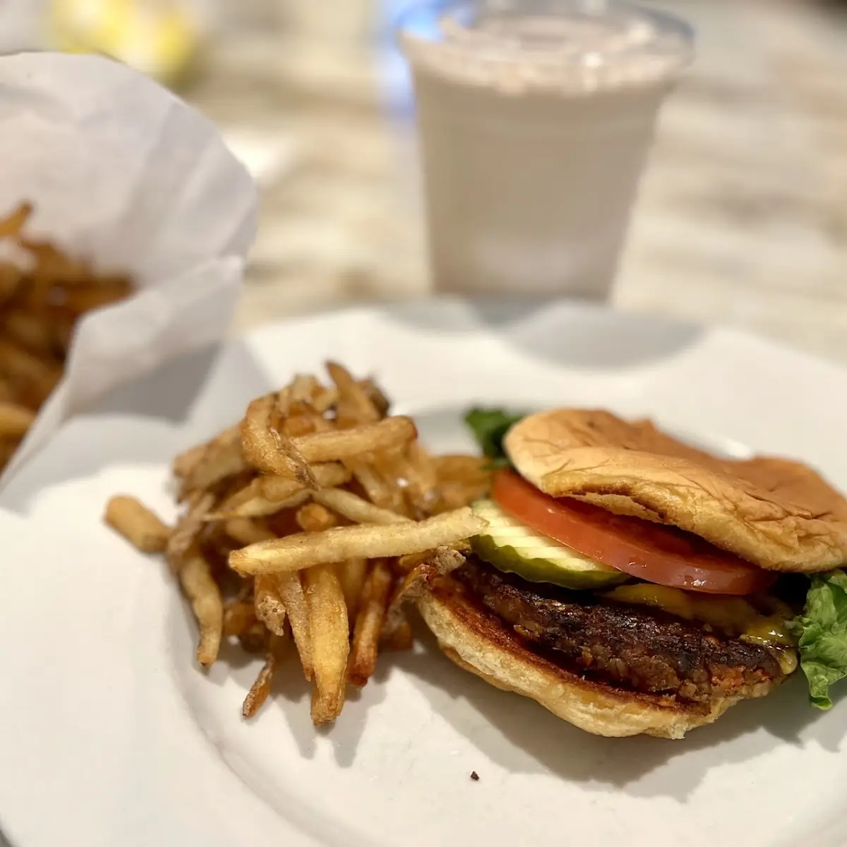 Fries and Chocolate Milkshake