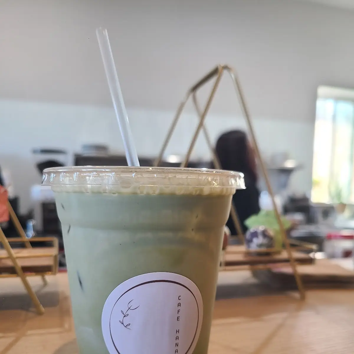Iced Peach Matcha Latte