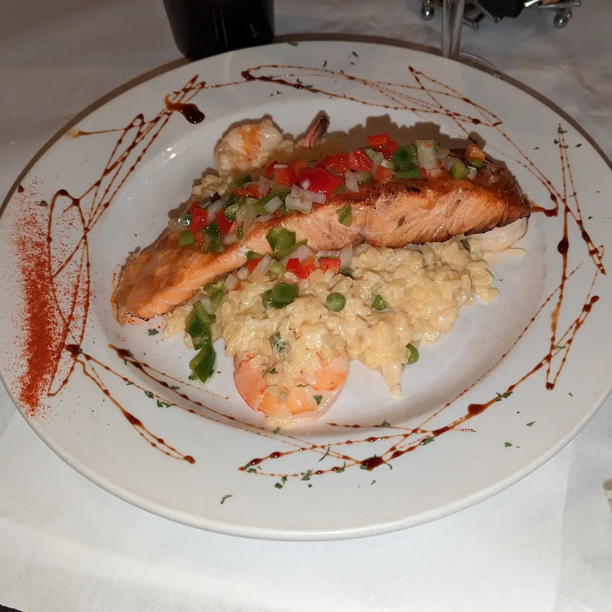 Grilled Salmon Served with Mashed Potatoes