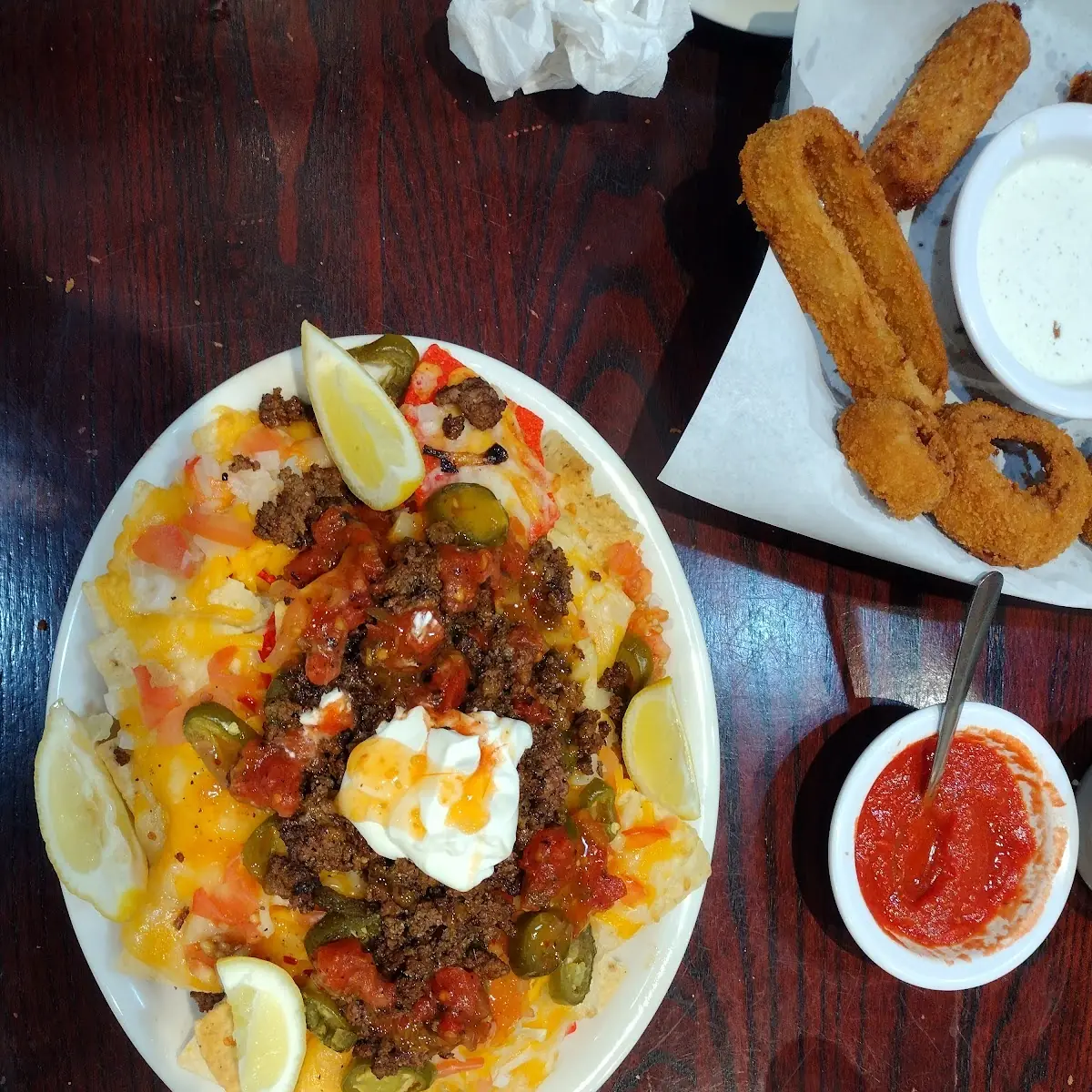 Nachos Onion Rings Mozzarella Sticks