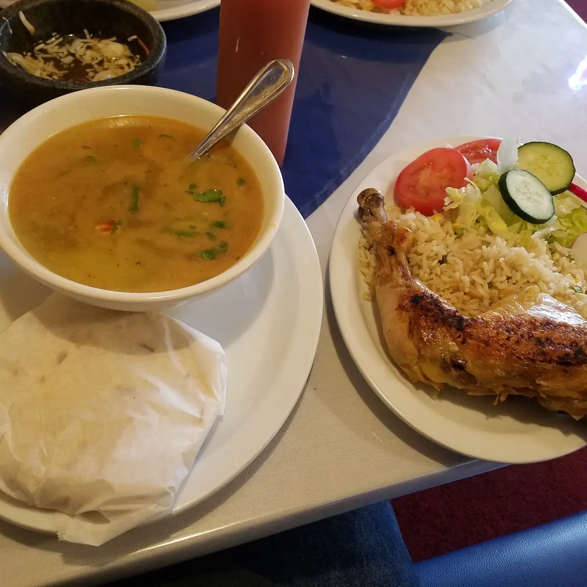 Sopa De Pollo Chicken Soup with Rice & Salad