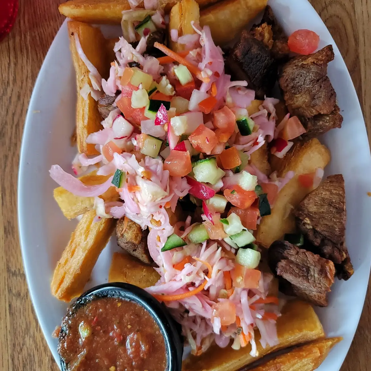 Yuca Frita Con Chicharrón Fried Cassava Graves