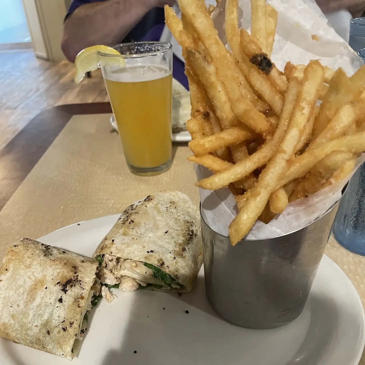 Grilled Chicken Caesar Wrap with Fries
