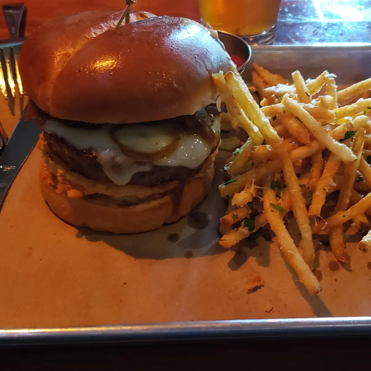 French Onion Truffle Burger