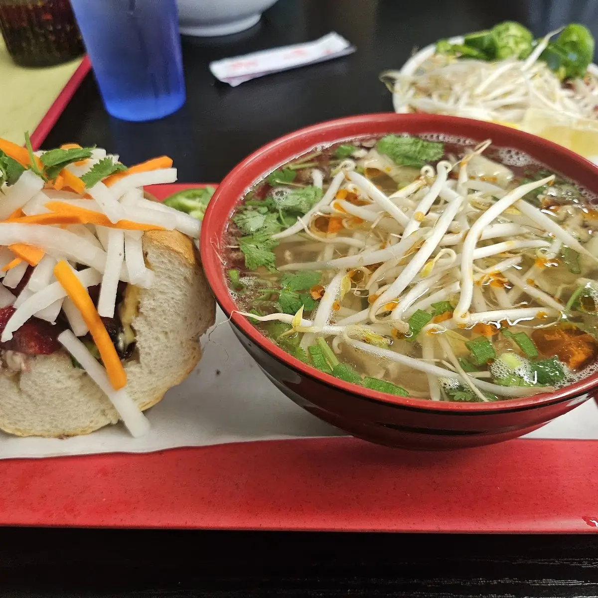 Small Chicken Pho with Half a Sandwich