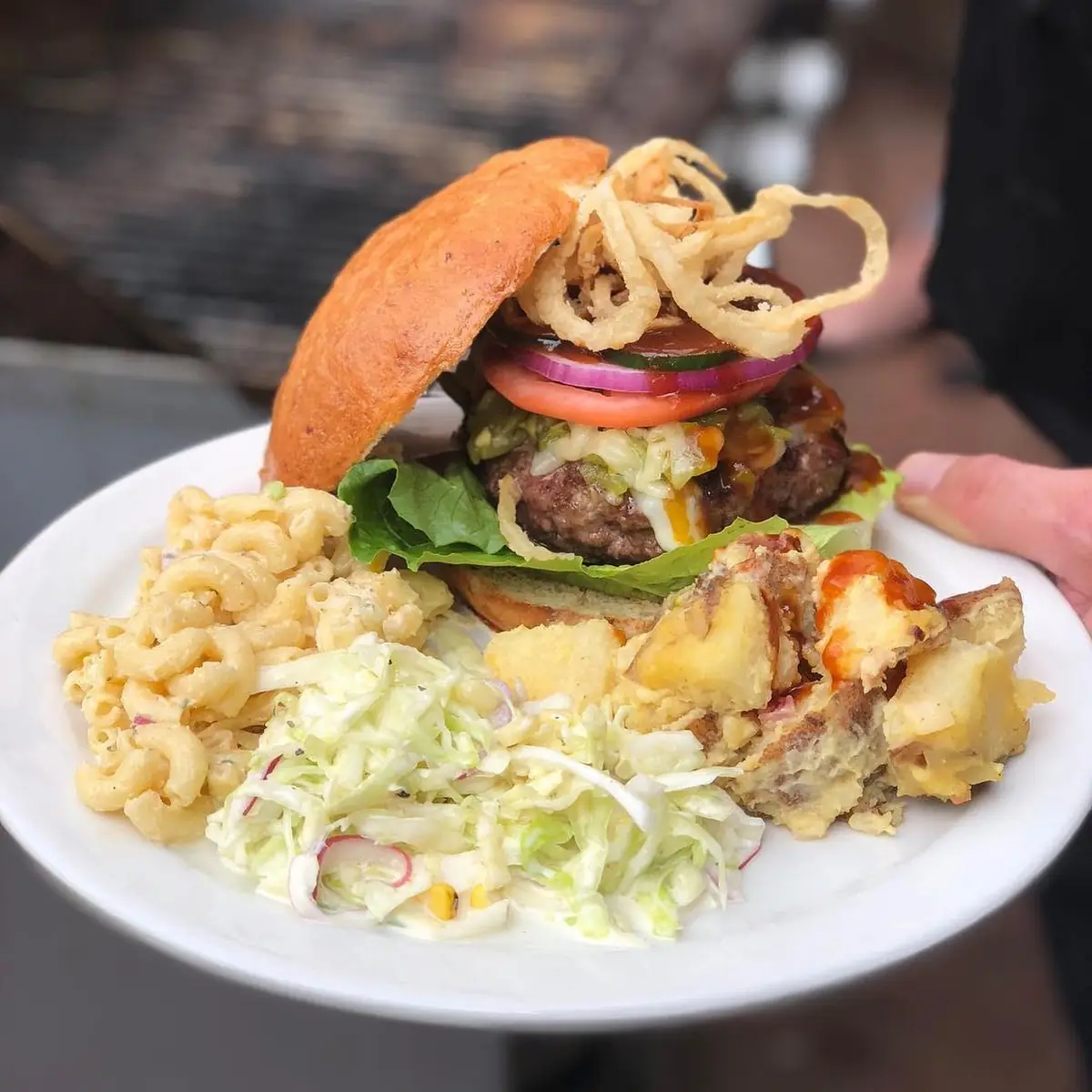 Adobe Bar Green Chile Bacon Smash Burger