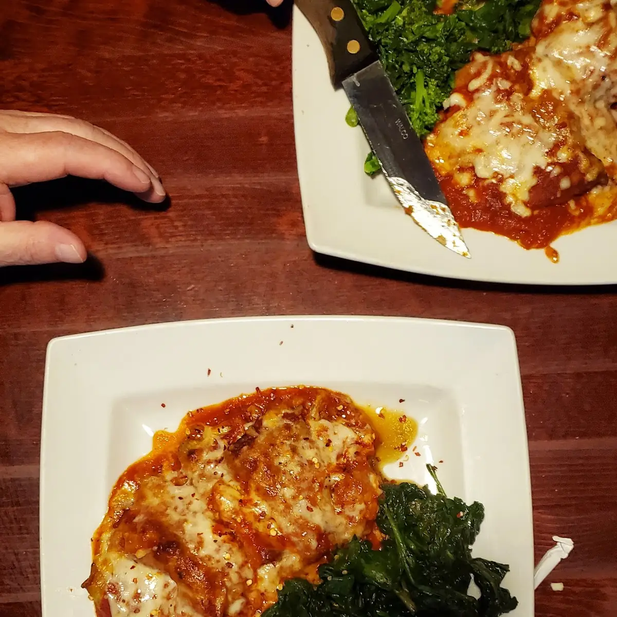Eggplant Parmigiana with Spinach