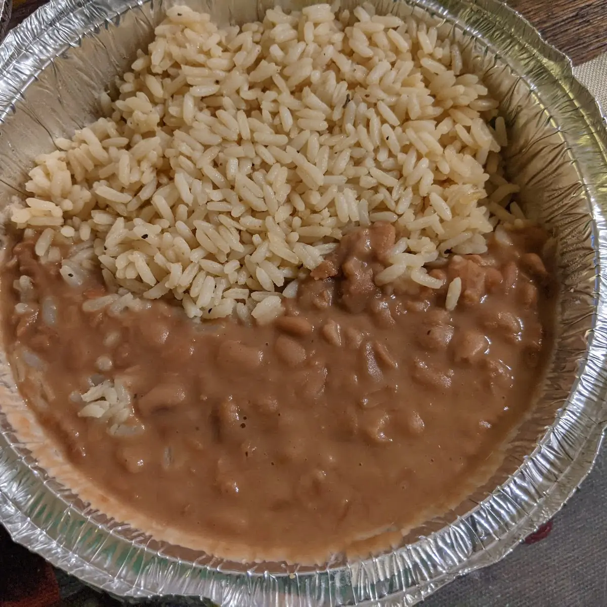 Side of Rice and Refried Beans