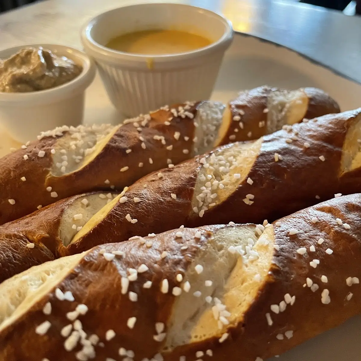 Three Soft Pretzel Sticks