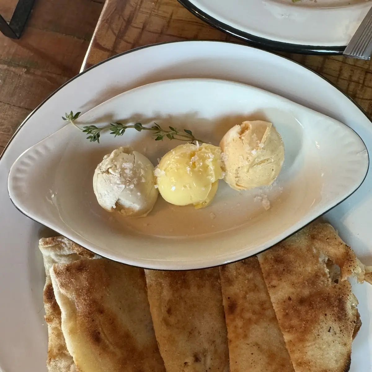 Flat Bread with 3 Different Flavored Butters