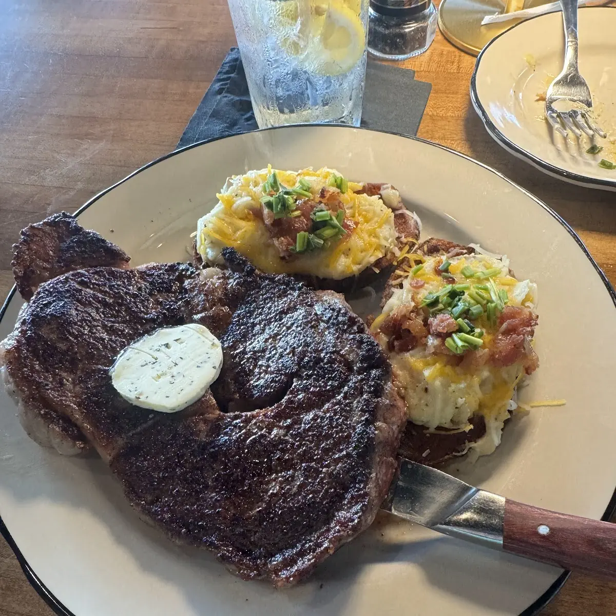 Ribeye with Twice Baked Potatoes