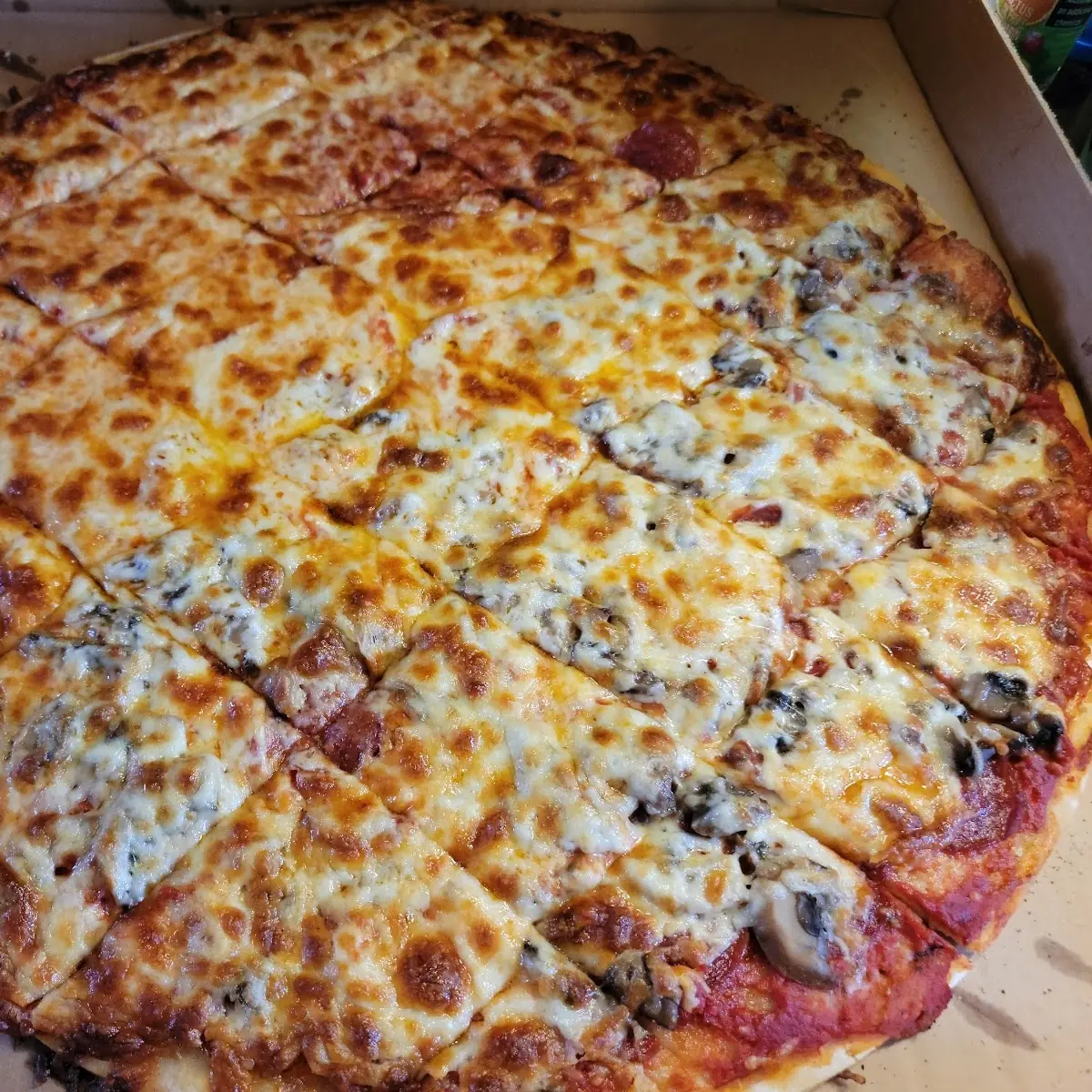 Pepperoni Mushroom and Cheese Pizza