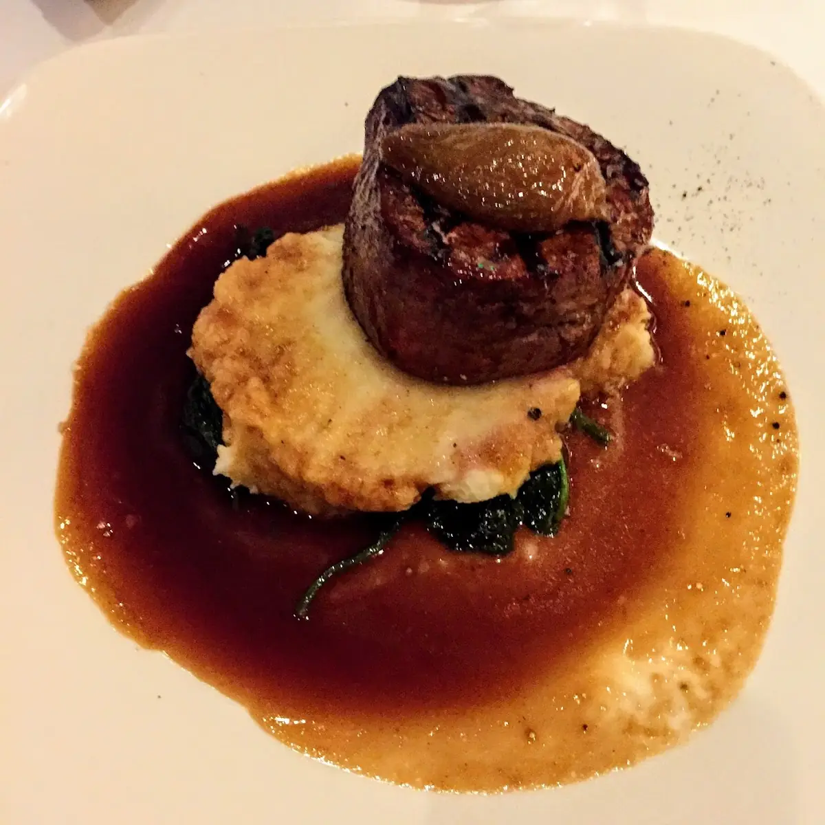 Filet Mignon Mashed Potatoes w Sautéed Spinach