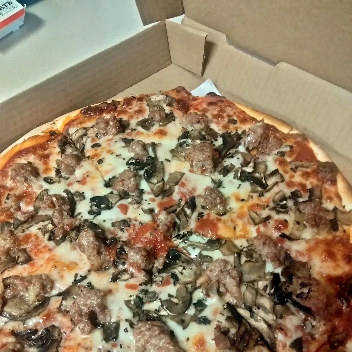Sausage and Mushroom Pizza