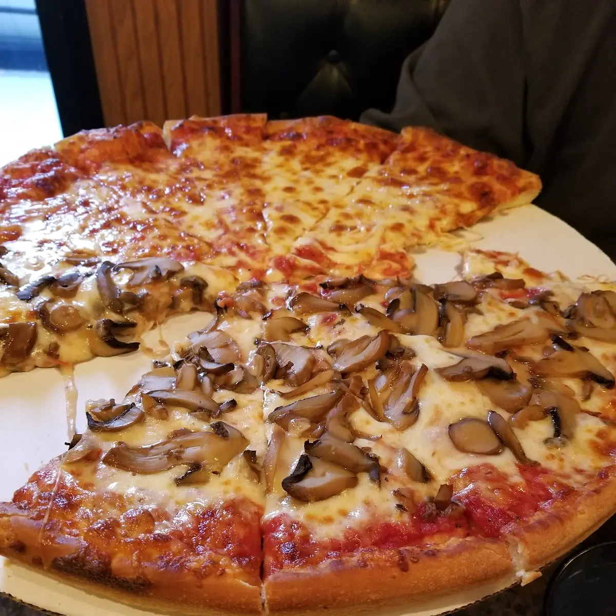 Half Cheese and Half Mushroom Pizza