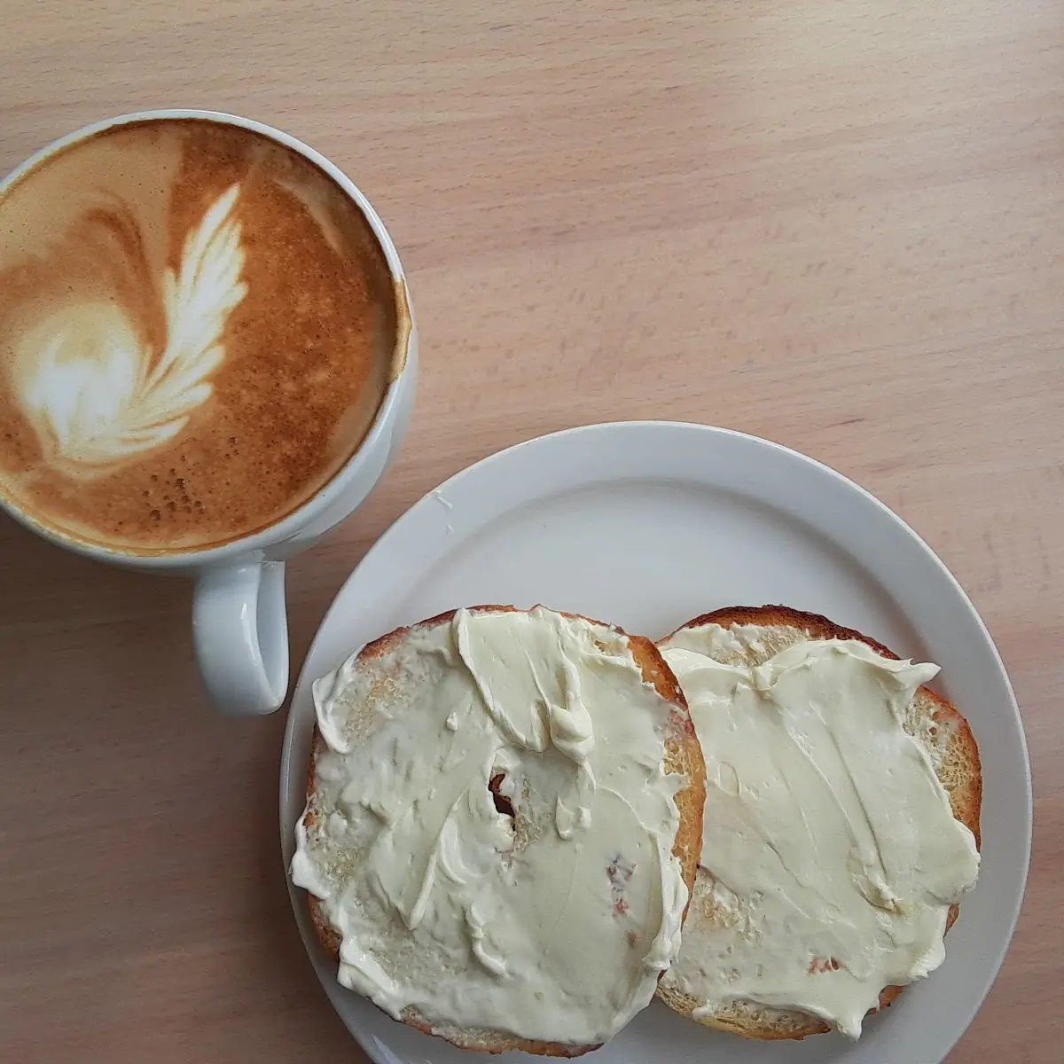 Latte and Everything Bagel