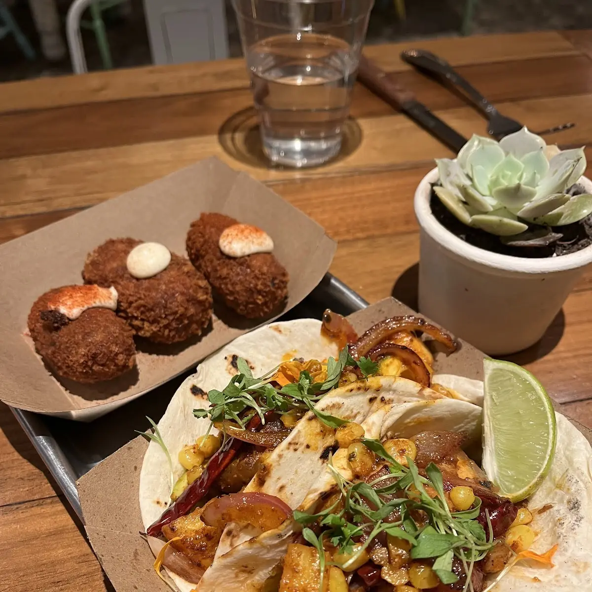 Croquetas and Pork Belly Tacos