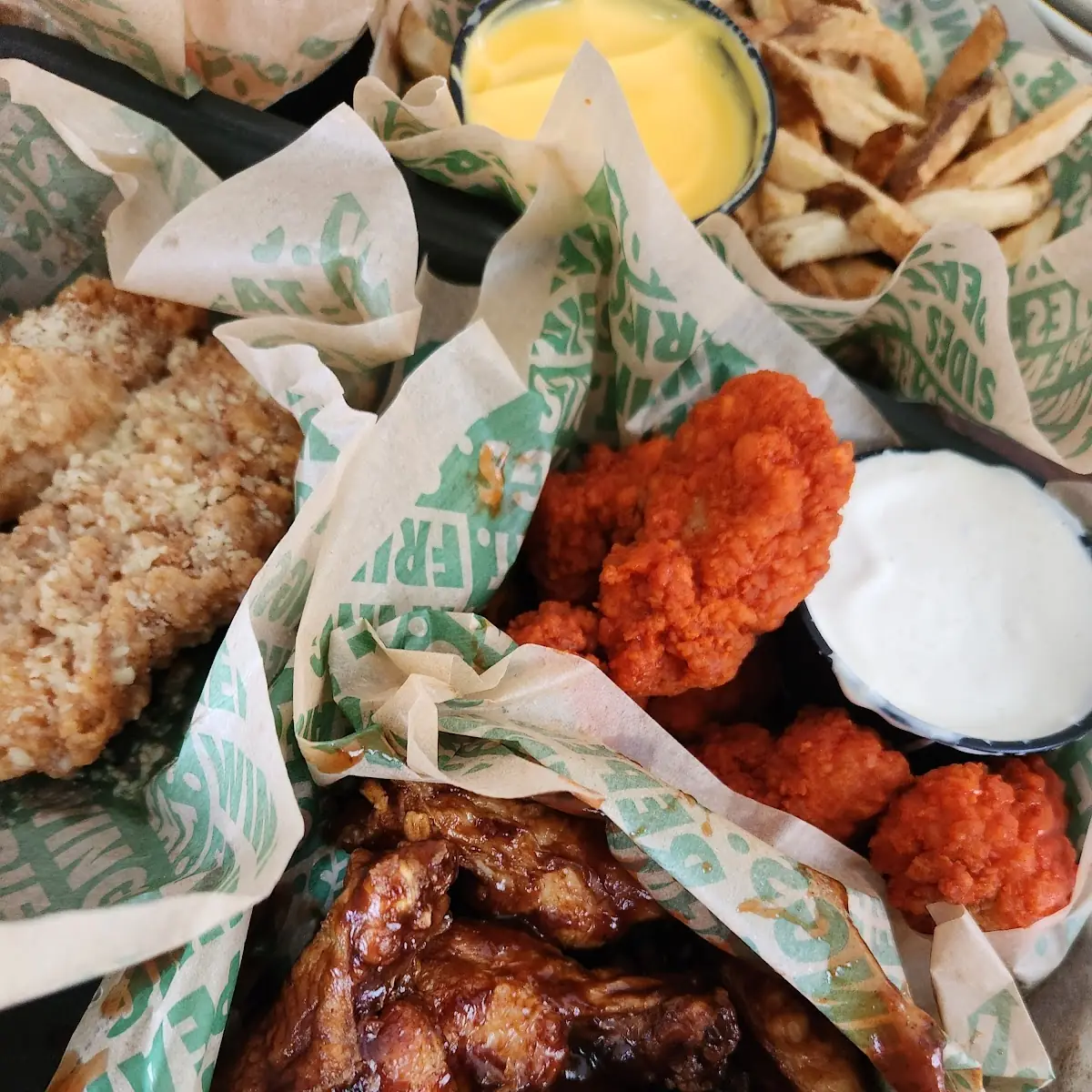 Hickory BBQ Wings and Fries
