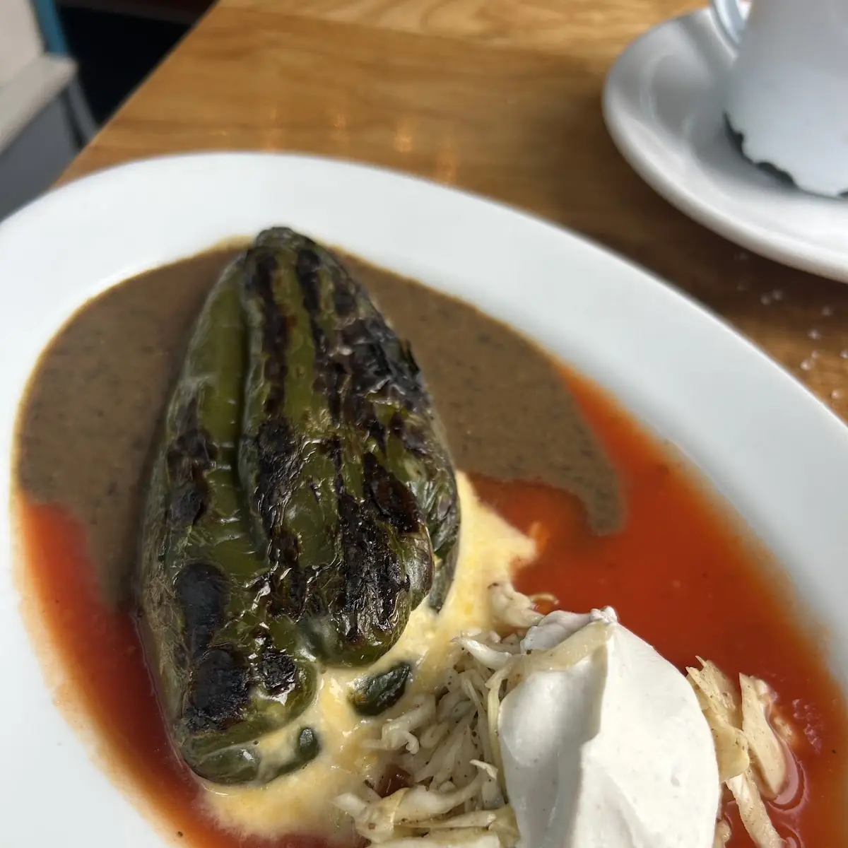 Three Cheese Chile Relleno Black Bean Sauce Curtido