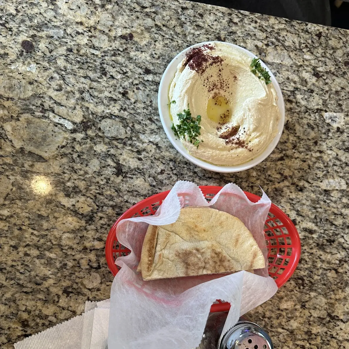 HUMMUS AND BEEF SHAWARMA