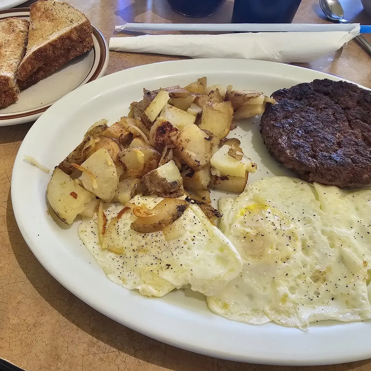 Hamburger Steak & Eggs