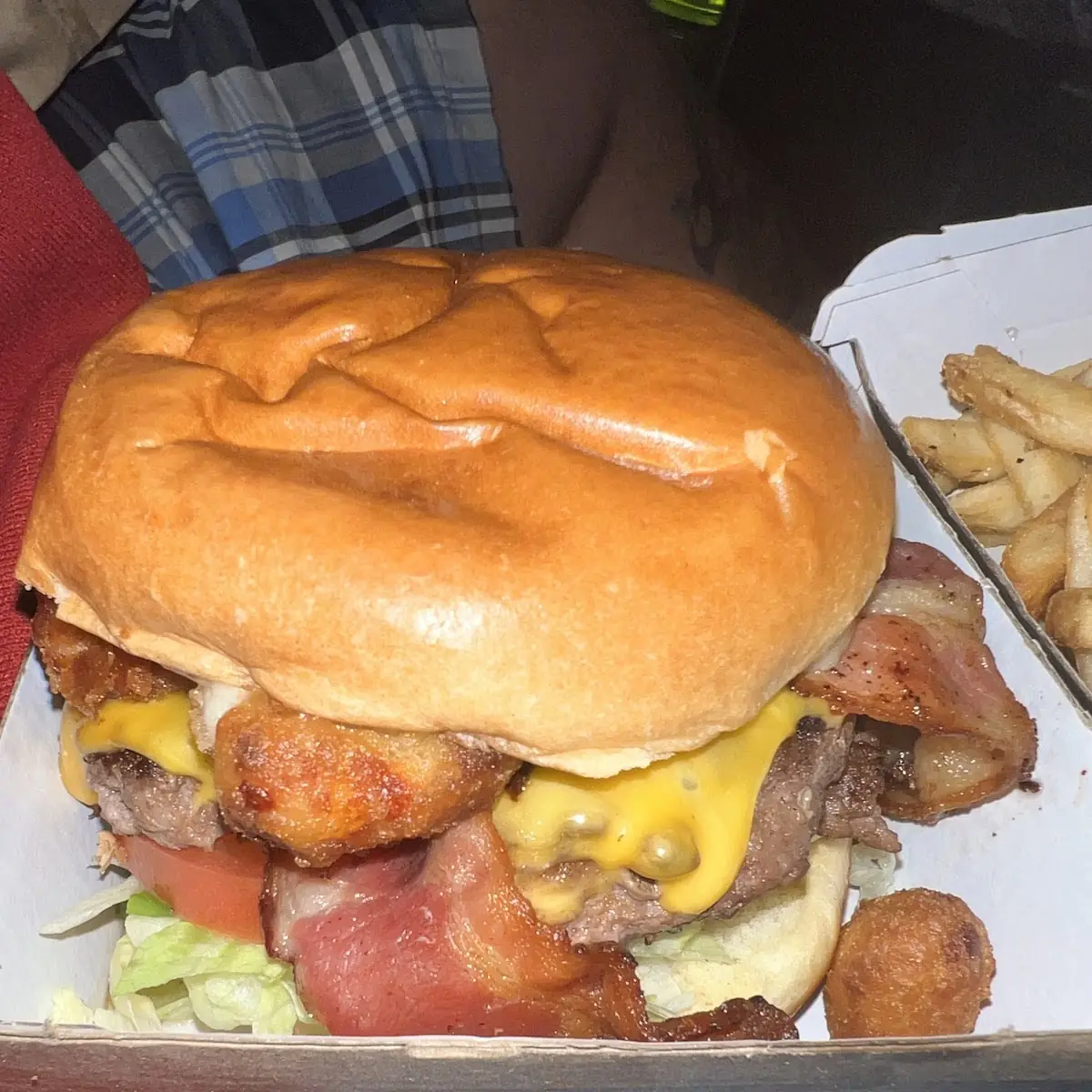 Cheese Curd Bacon Burger