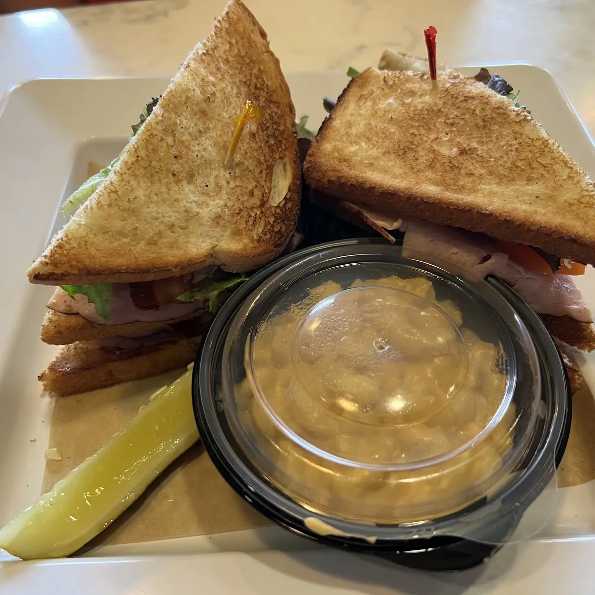 King Club Sandwich with Mac & Cheese