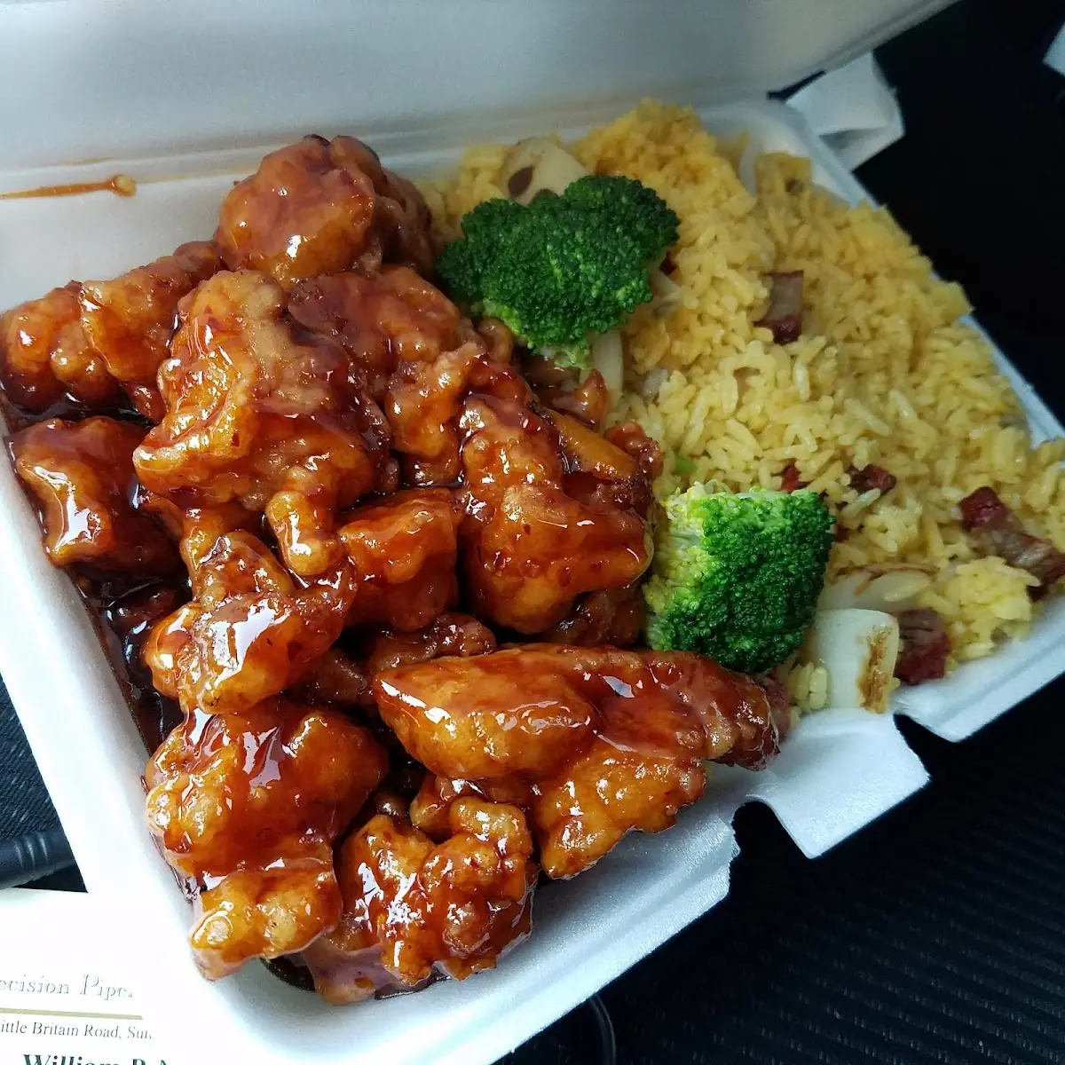 Orange Chicken w Pork Fried Rice