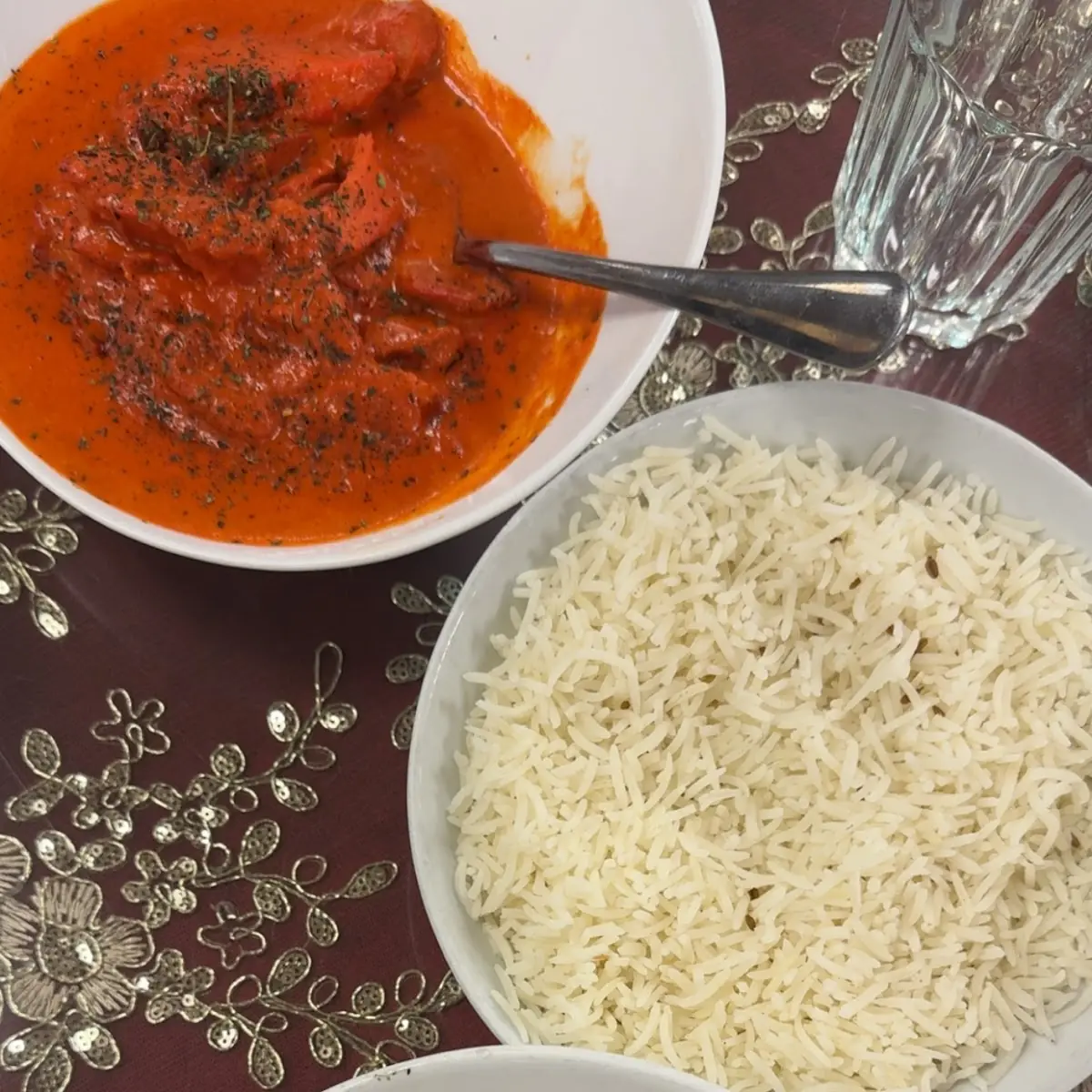 Goat Korma and Butter Chicken