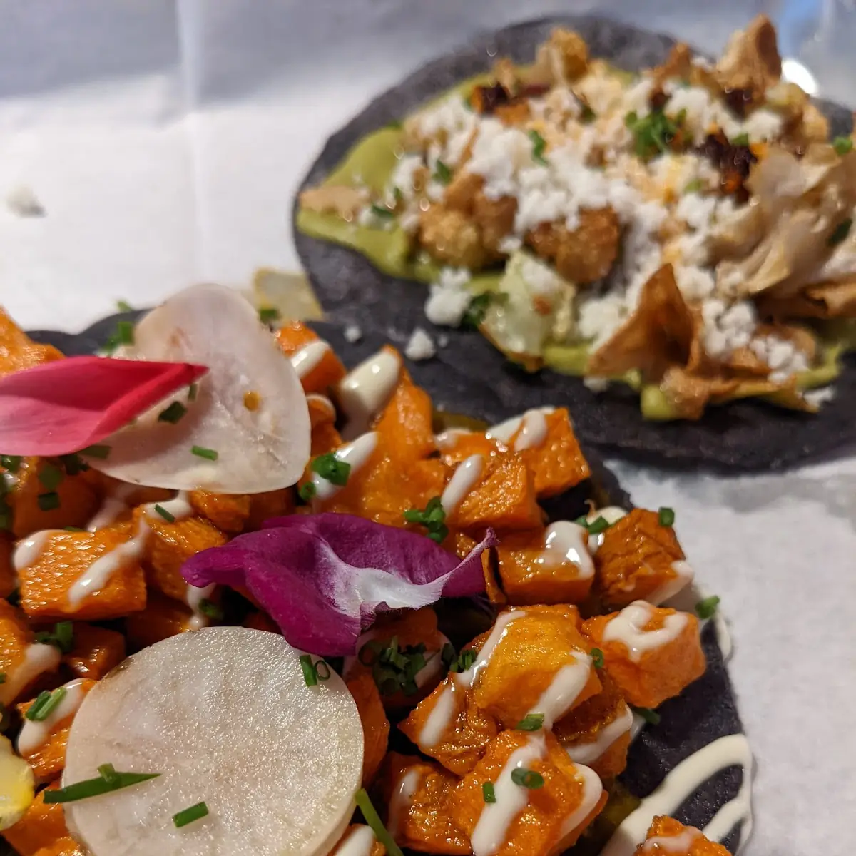 Twice Fried Yam and Crispy Fried Cauliflower