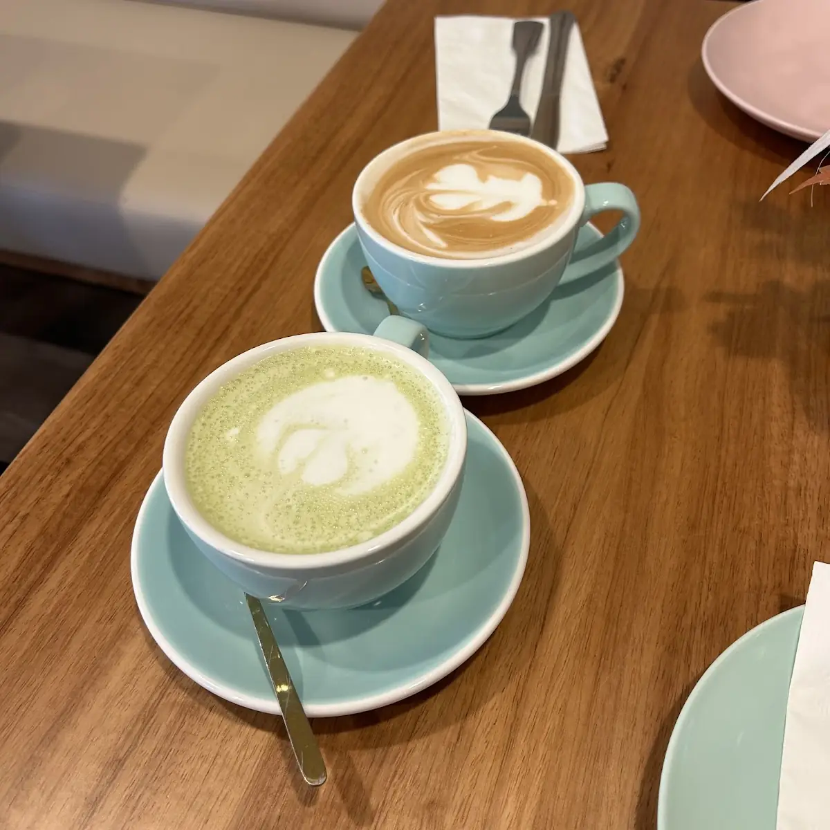Matcha Latte and Cappuccino