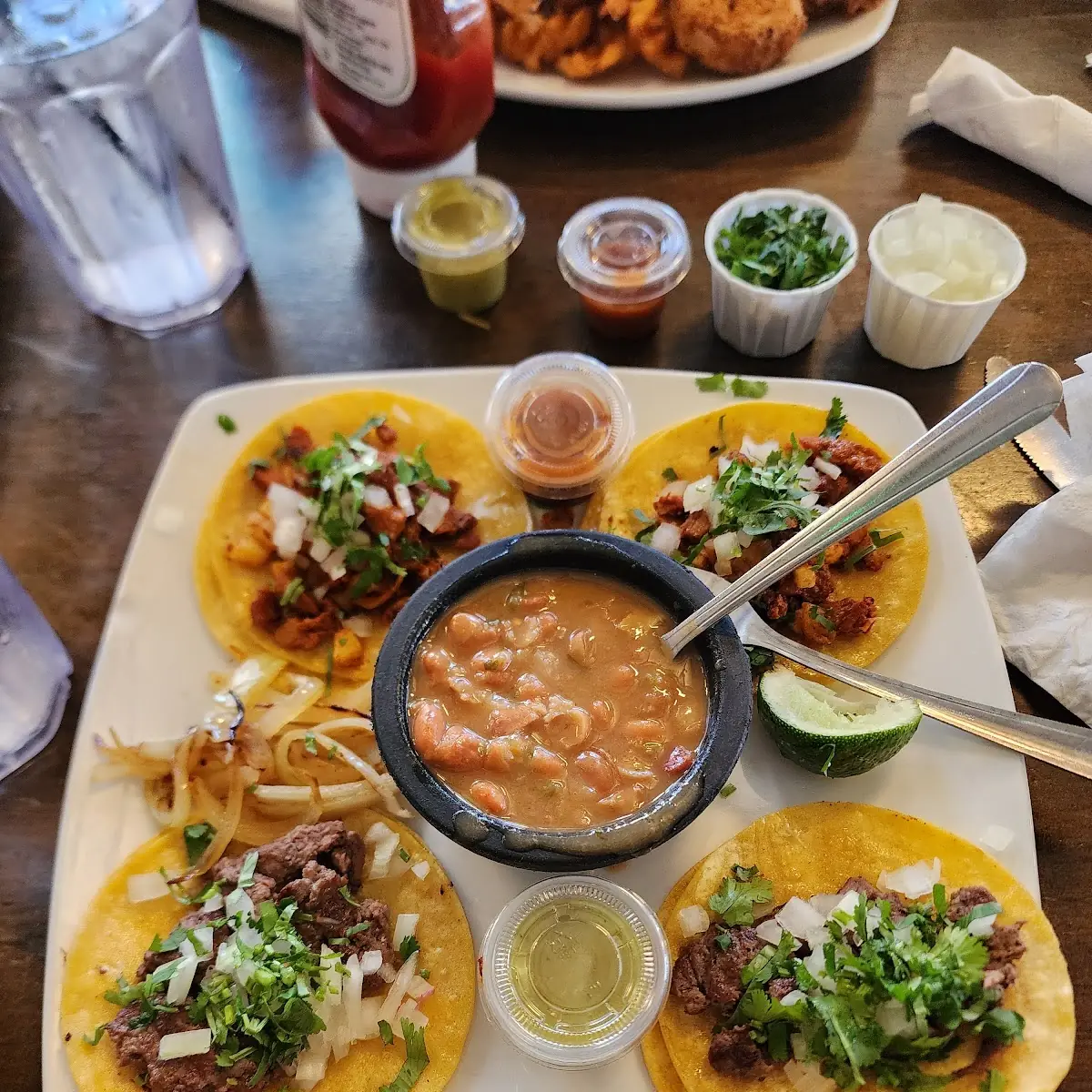 Carne Asada Tacos with Beans