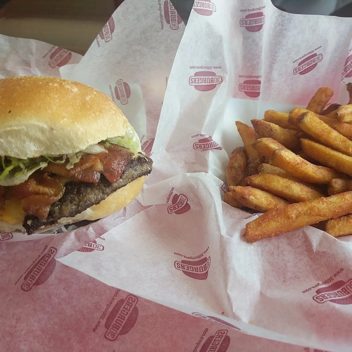 Bacon Cheeseburger and Fries