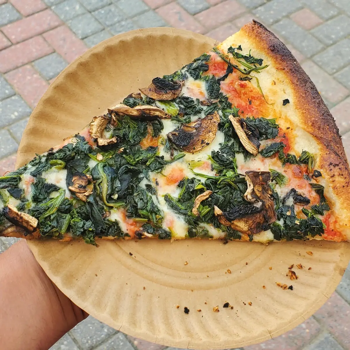 Spinach and Mushroom Pizza
