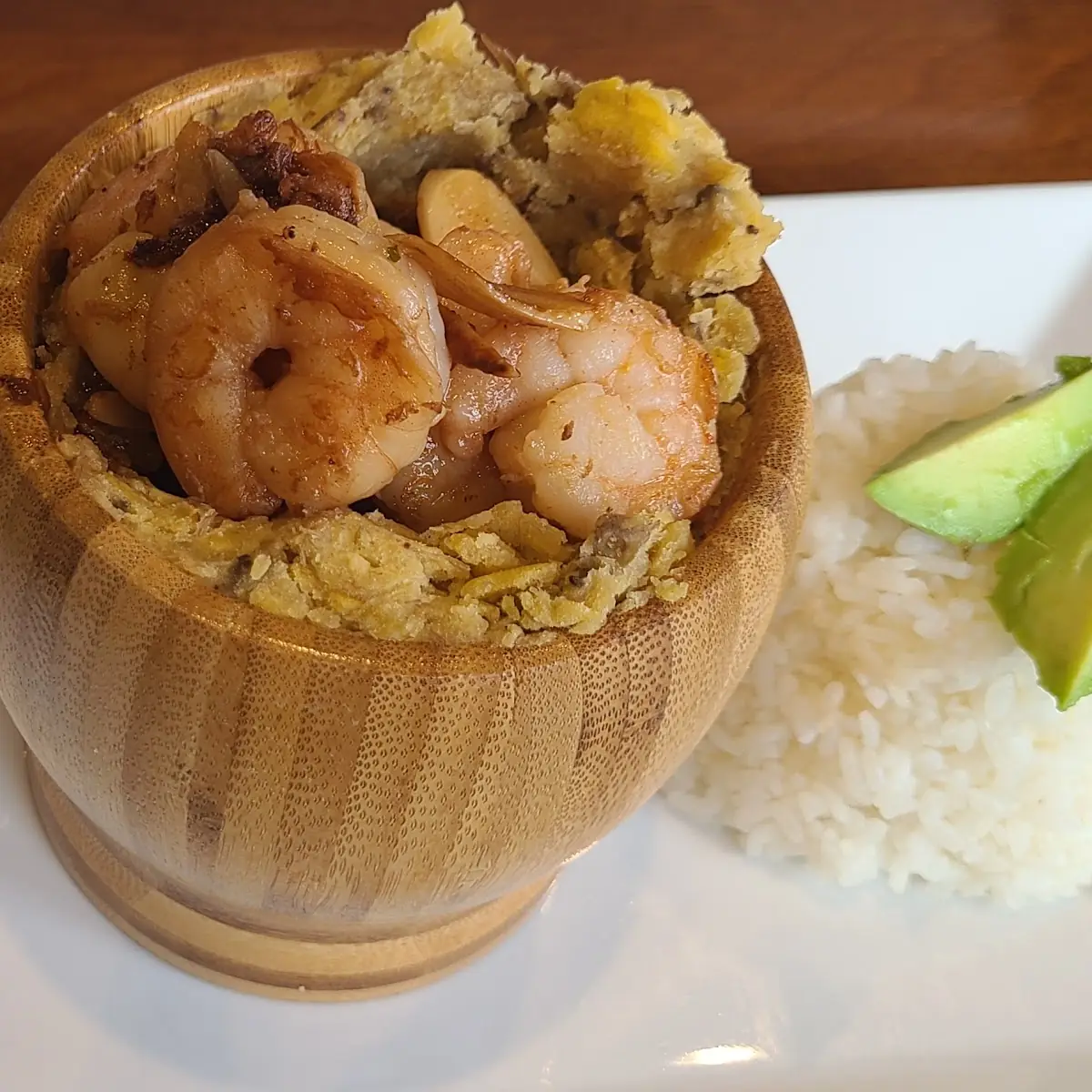 Mofongo with Shrimp in Garlic Sauce