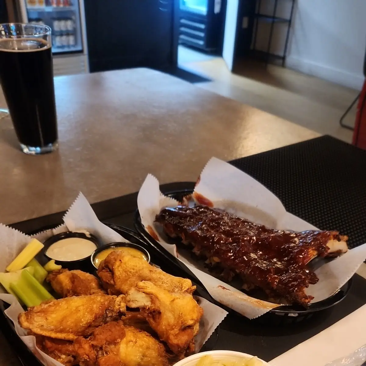 Half Slab Ribs Wings with Mac and Cheese