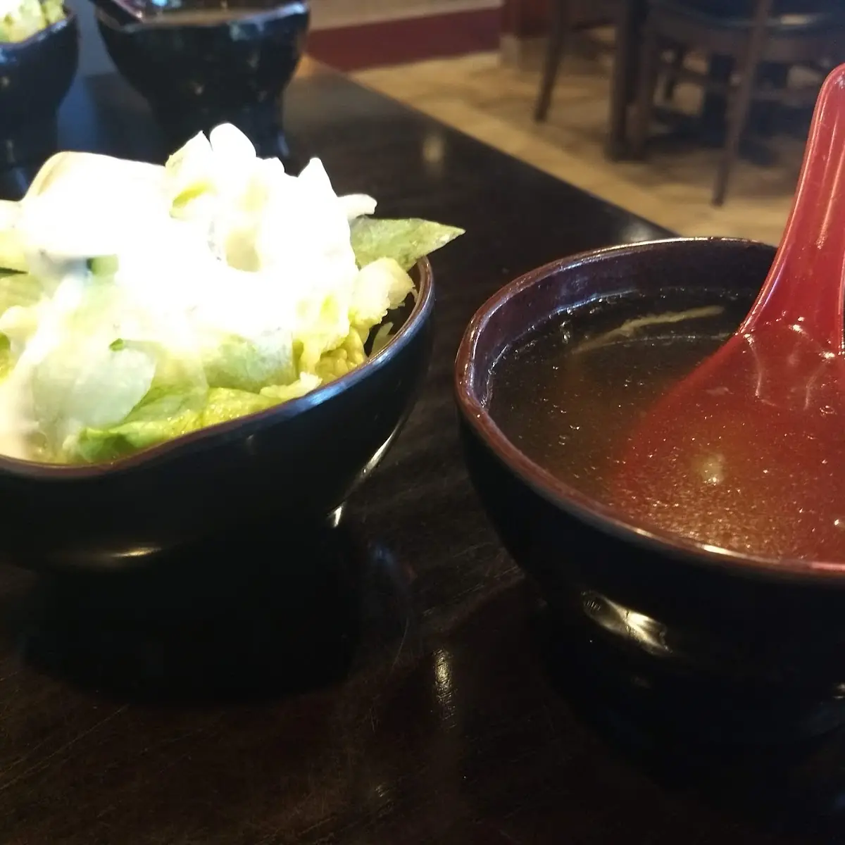 Salad and Onion Soup